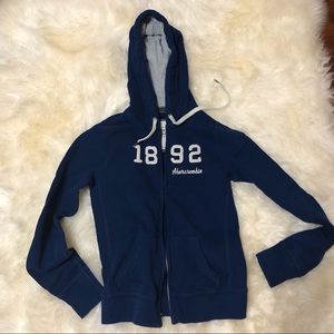 A&F full zip logo hoodie, S